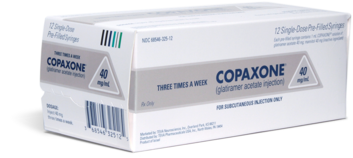 COPAXONE® (glatiramer acetate injection) 40 mg package.