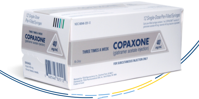 COPAXONE® (glatiramer acetate injection) 40 mg package.